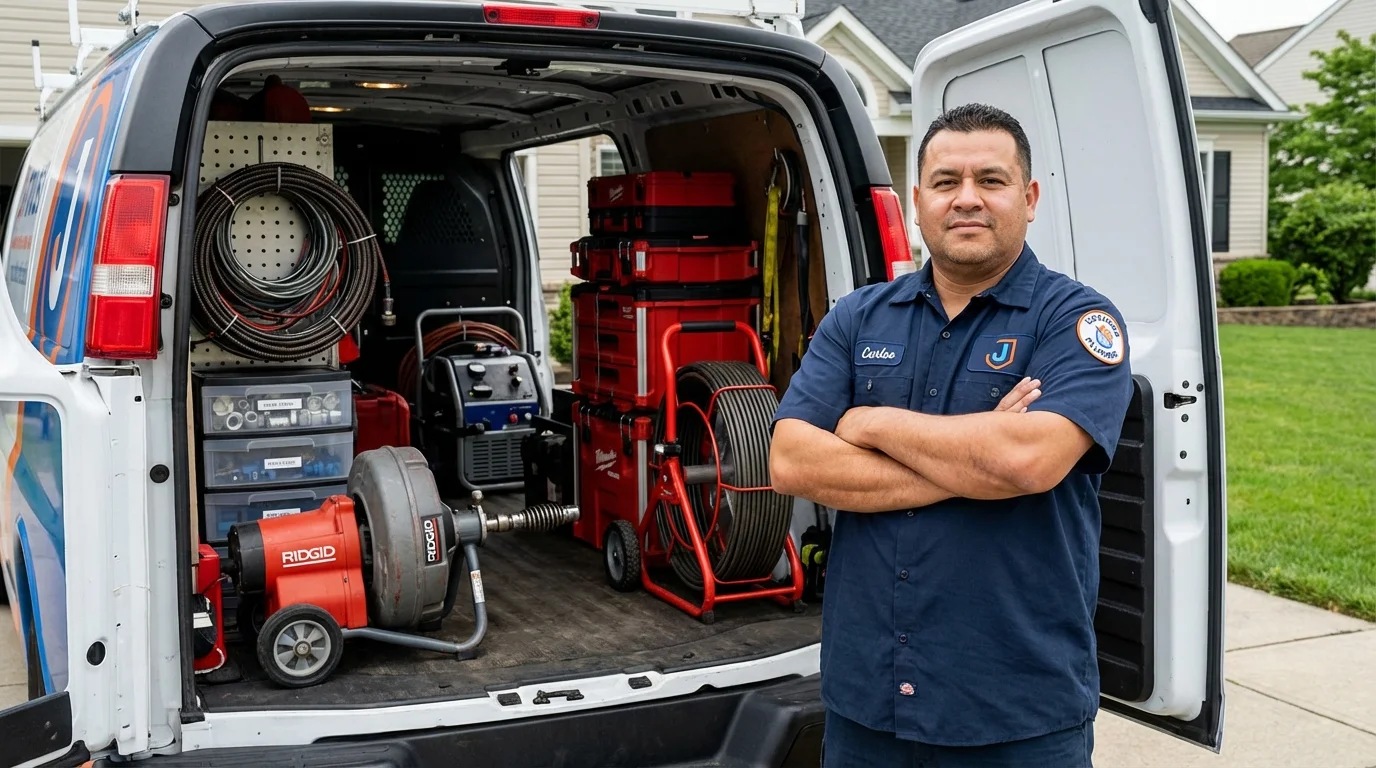 Professional drain cleaning equipment and Johns Plumbing LLC plumber in Fargo