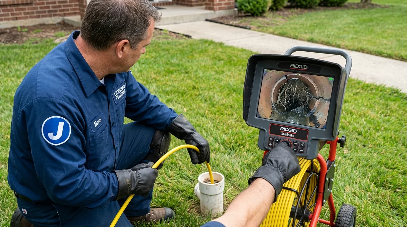 Sewer camera inspection being performed by Johns Plumbing LLC in Fargo
